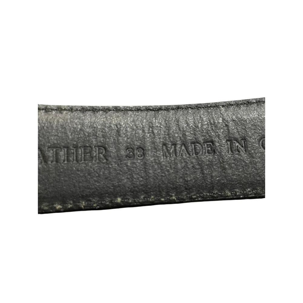 Greg Norman Mens Black Lizard  Italian Leather Belt Silver Buckle Size 38‎